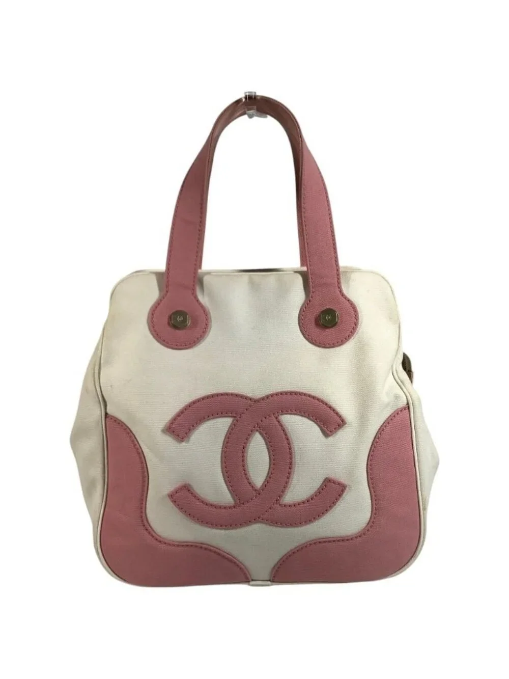 Chanel Handbag CC Logo Marshmallow Canvas Pink